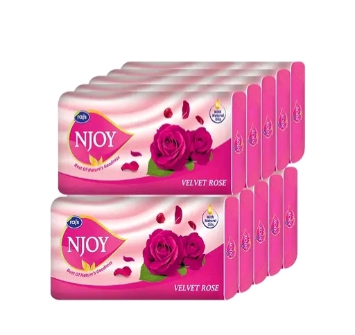 Raj's Njoy Bathing Soap Velvet Rose (100gm x 10pc)