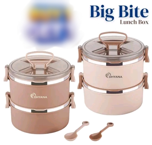 2 Layer Steel Lunch Box ( pack of 2)
